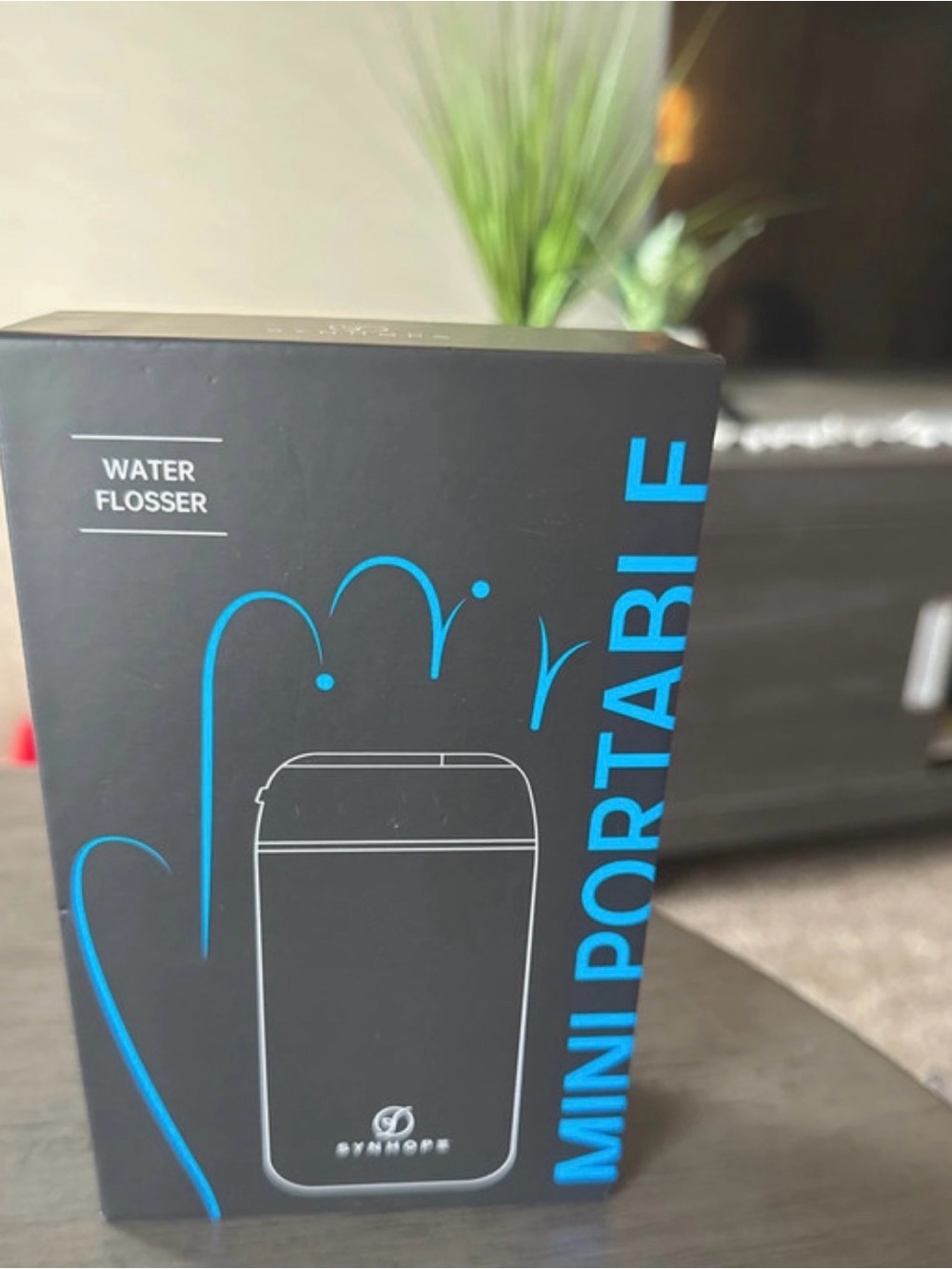 Mini Portable Water Flosser - Black with Blue Accents